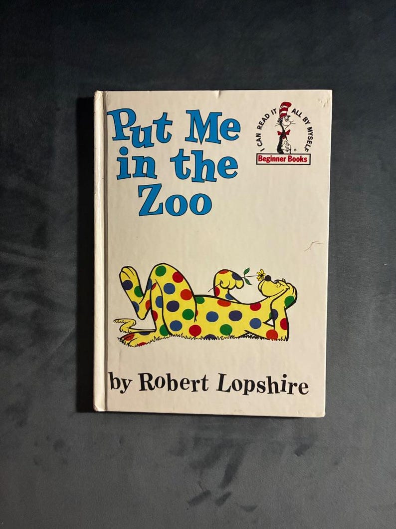 „Setz mich in den Zoo“ von Robert Lopshire, 1988, Beginner Books (Random House), Ausgabe: Sehr gut Bild 1