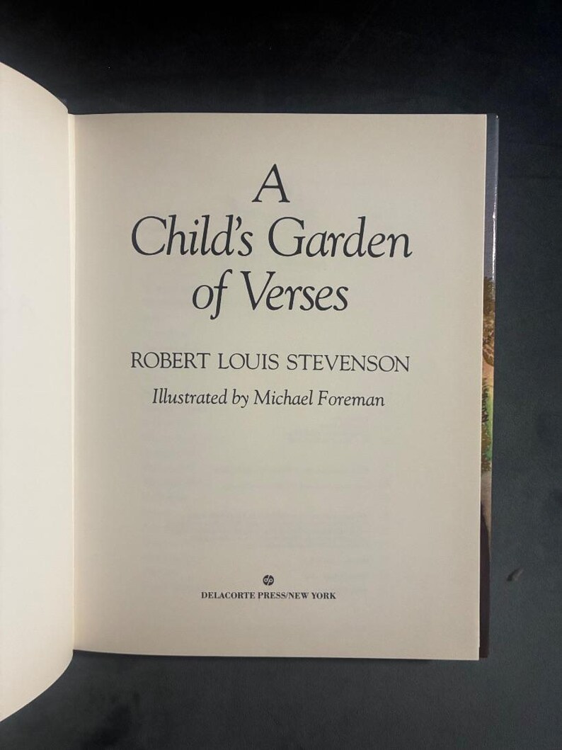 Un jardín de versos para niños de Robert Louis Stevenson 1985 Primera edición Primera impresión Excelente/Excelente imagen 4