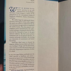 Embracing Mind: Science and Spirituality Hardcover by Wallace and Hodel (First Edition) image 3