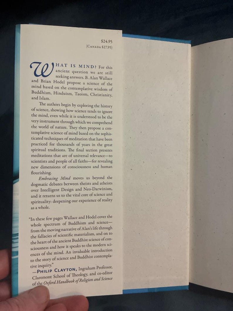 Embracing Mind: Science and Spirituality Hardcover by Wallace and Hodel (First Edition) image 3
