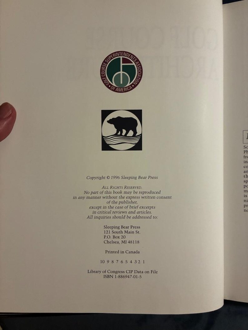Golf Course Architecture: Design, Construction & Restoration by Dr. Michael J. Hurdzan 1996 First Edition First Printing Fine/Fine image 5