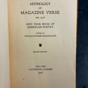 Bloemlezing van tijdschriftgedichten 1916: Braithwaite Poetry Yearbook, tweede editie, hardcover afbeelding 7