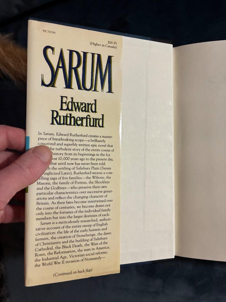 Sarum von Edward Rutherfurd, 1987, Erstausgabe, erster Druck, nahezu neuwertig/nahezu neuwertig Bild 2
