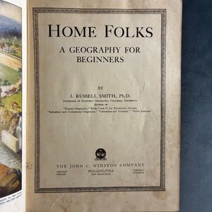 Home Folks: A Geography for Beginners by J. Russell Smith 1927 First Edition Good Hardcover image 2