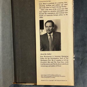VELO: Las guerras secretas de la CIA 1981-1987 por Bob Woodward 1987 Primera edición Primera impresión Muy buen estado/Buen estado imagen 6