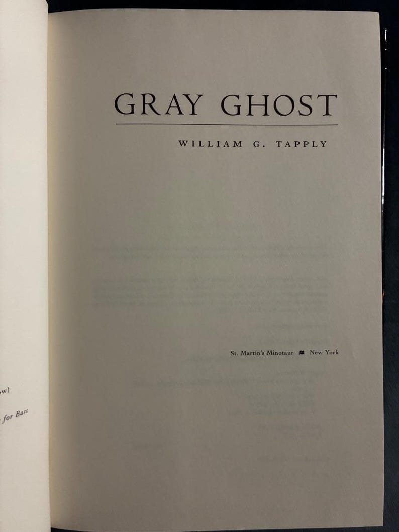 Gray Ghost by William G. Tapply First Edition First Printing Near Fine/Near Fine Hardcover image 5
