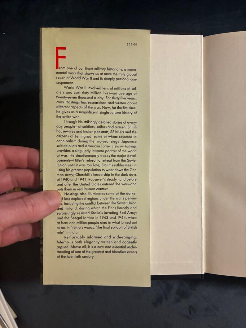Inferno: The World at War, 1939-1945 by Max Hastings 2011 First Edition First Printing Fine/Near Fine image 2
