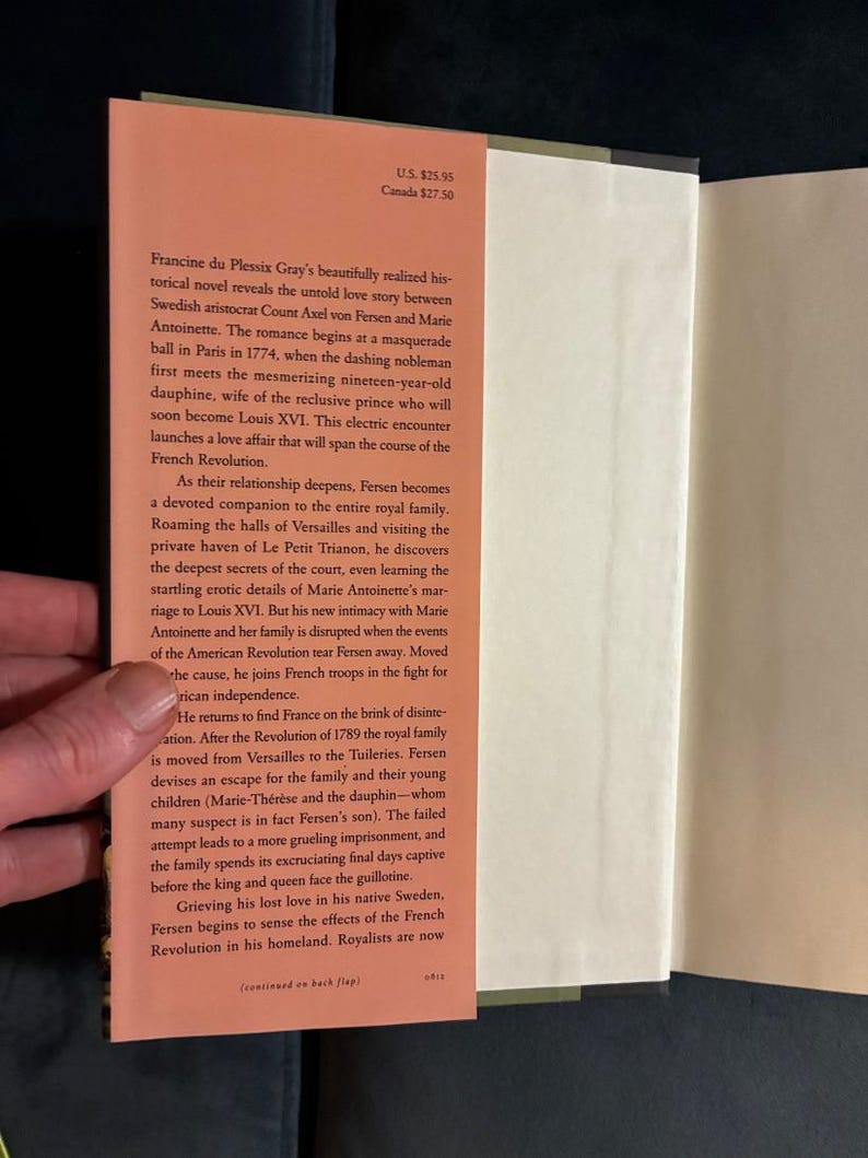 The Queen's Lover by Francine du Plessix Gray 2012 First Edition First Printing Fine/Near Fine image 2