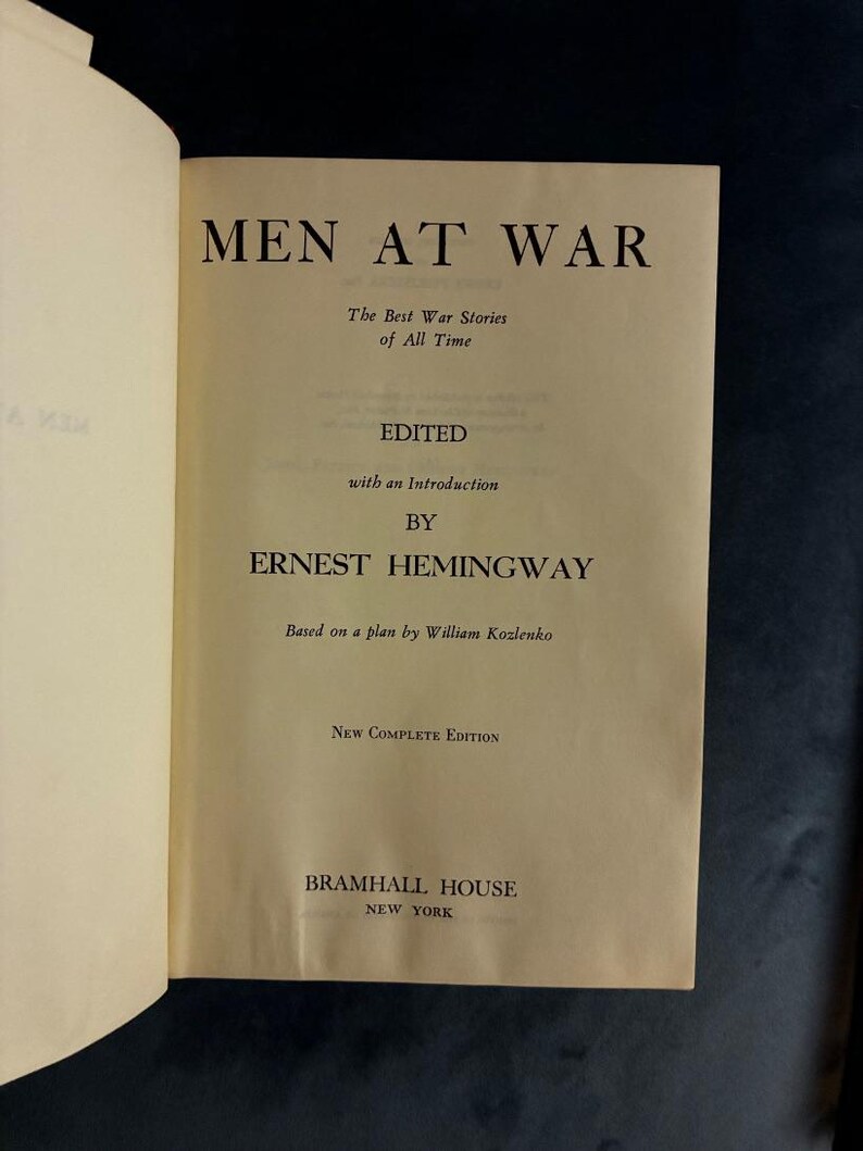 Men at War: The Best War Stories of All Time by Ernest Hemingway (editor) 1942 Edition Very Good/Good image 4