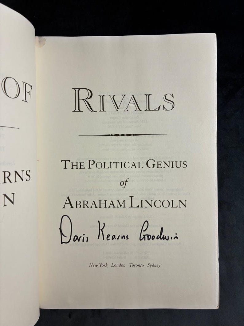 Team of Rivals: Lincoln's Political Genius by Doris Kearns Goodwin, Signed First Edition image 2