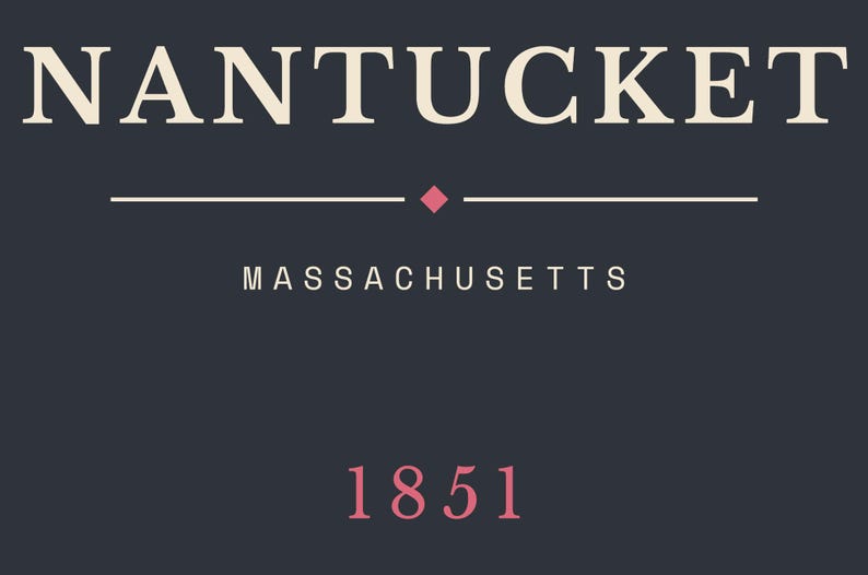 Nantucket Pennant, Literary Wall Art, Moby Dick Print, Coastal Decor image 13