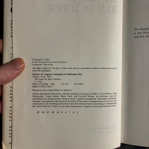 The Hunt for Red October by Tom Clancy 1984 First Edition 5th Printing Near Fine/Very Good Hardcover image 3