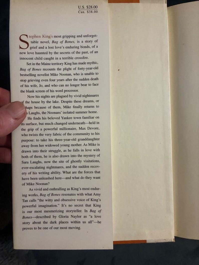 Bag of Bones by Stephen King 1998 First Edition First Printing Near Fine/Very Good image 4