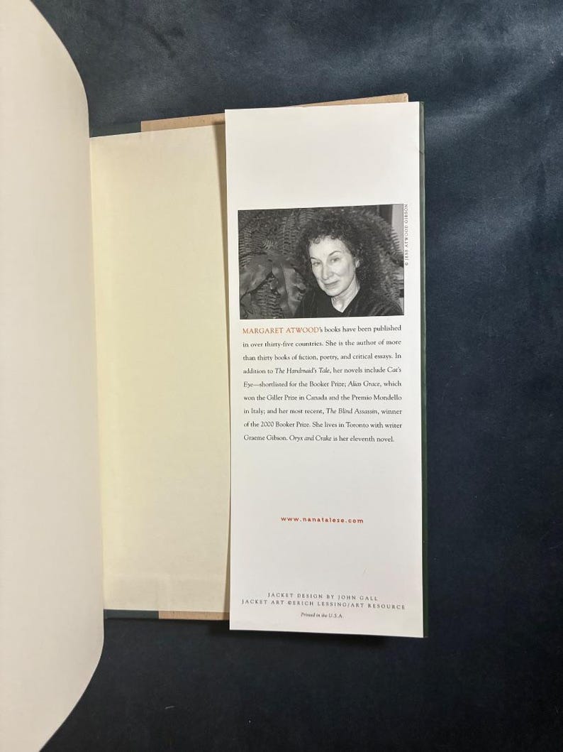 Oryx and Crake by Margaret Atwood 2003 First Edition First Printing Fine/Near Fine image 5