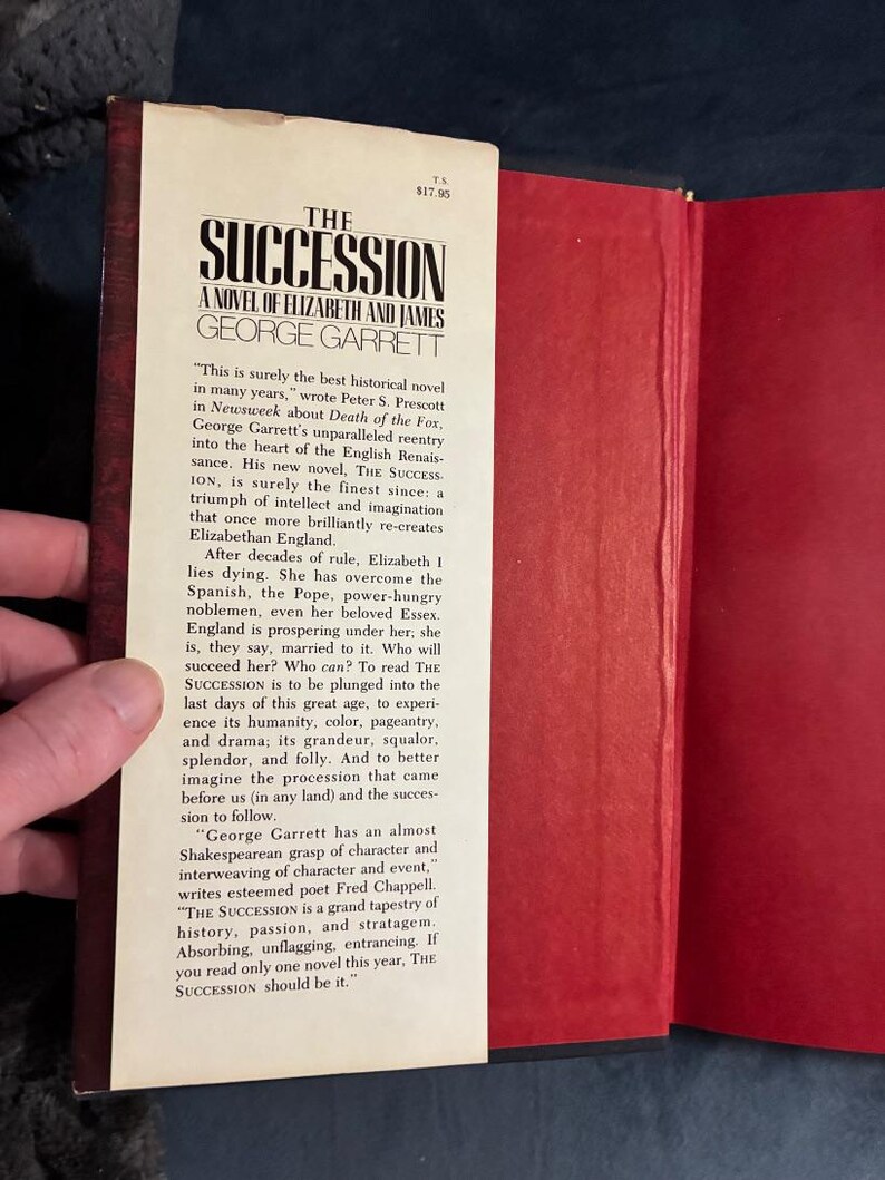 The Succession: A Novel of Elizabeth and James by George Garrett 1983 First Edition First Printing Near Fine/Very Good image 2