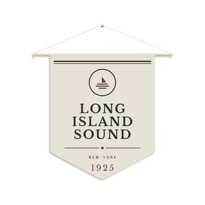 Long Island Sound Pennant, Gatsby Literary Print, Coastal Wall Art image 3