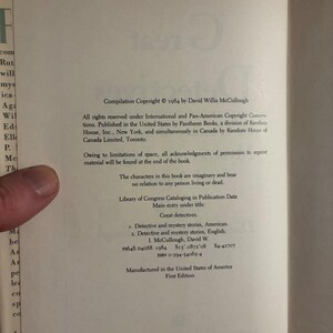 Great Detectives: A Century of the Best Mysteries from England and America by David Willis McCullough (editor) 1984 First Edition First image 3