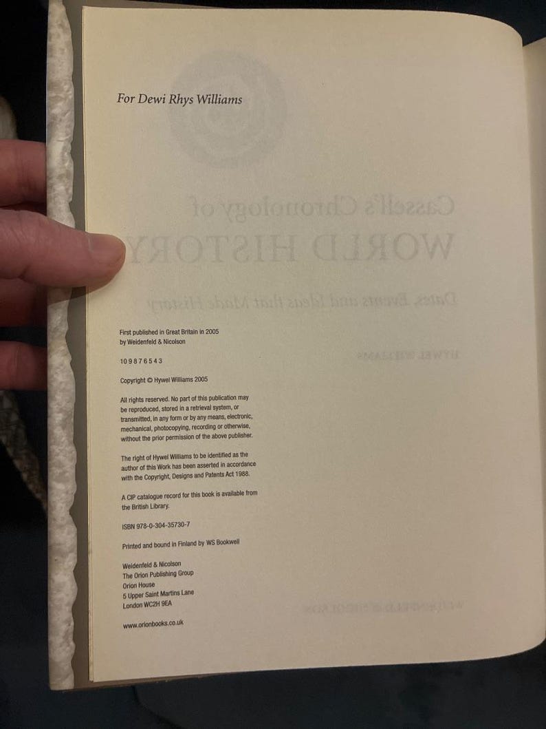 Cassell's Chronology of World History by Hywel Williams (First Edition) image 2