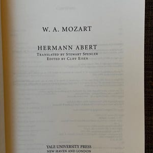 W. A. Mozart by Hermann Abert 2007 First Edition First Printing Fine/VG+ Hardcover image 4