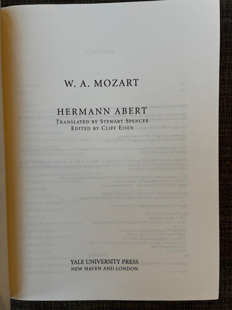 W. A. Mozart by Hermann Abert 2007 First Edition First Printing Fine/VG+ Hardcover image 4