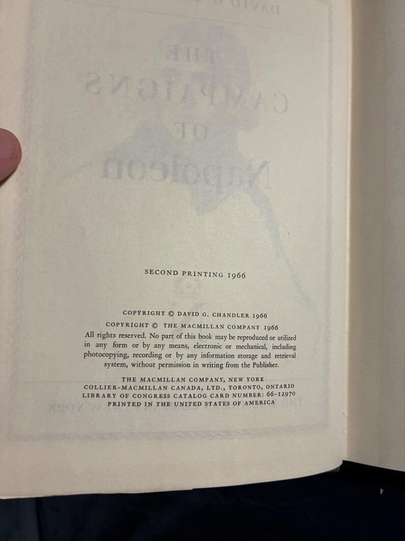 The Campaigns of Napoleon by David G. Chandler 1966 First Edition Second Printing Very Good/Good image 4