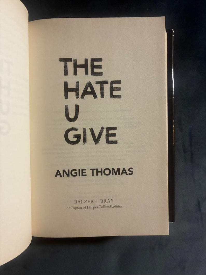 The Hate U Give (Collector's Edition) by Angie Thomas Collector's Edition Edition Third Printing Near Fine/Very Good Hardcover image 5