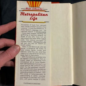 Metropolitan Life von Fran Lebowitz, Erstausgabe, nahezu neuwertig Bild 2