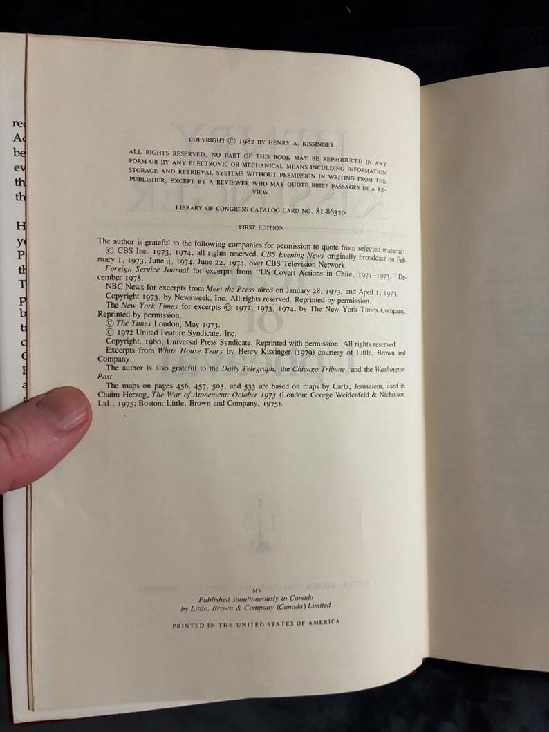 Jahre des Umbruchs von Henry Kissinger, 1982, Erste Auflage, erster Druck, sehr guter bis neuwertiger Zustand, Hardcover. Bild 6