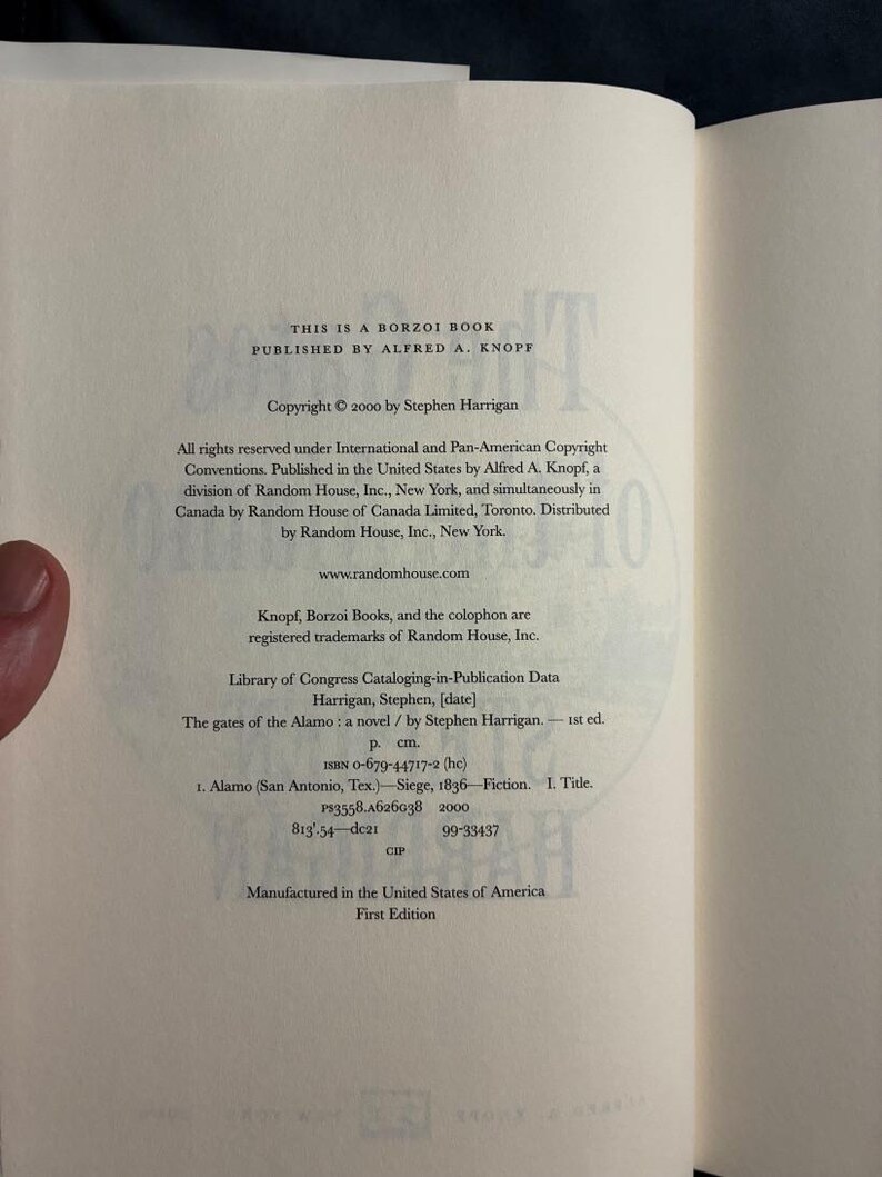 The Gates of the Alamo by Stephen Harrigan 2000 First Edition First Printing Near Fine/VG+ Hardcover image 3
