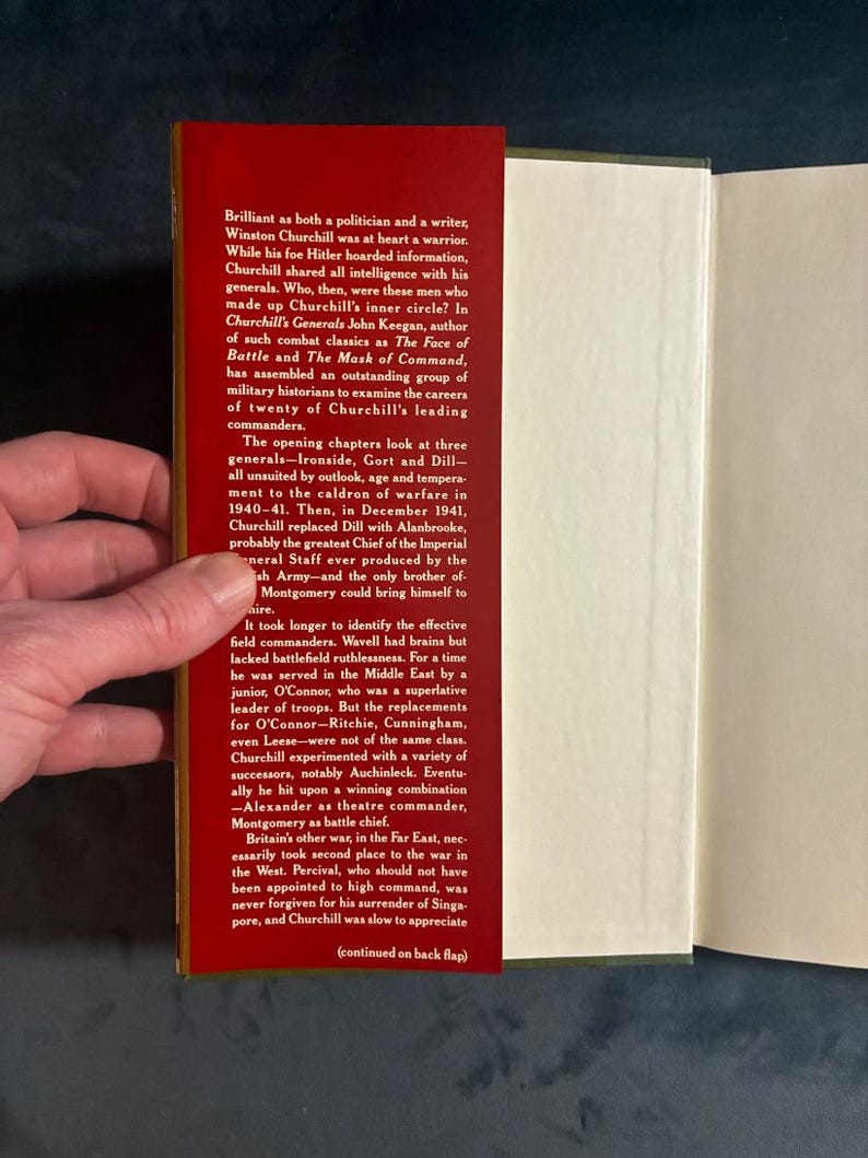 Churchill's Generals by John Keegan 1991 First Edition First Printing Fine/Near Fine Hardcover image 2