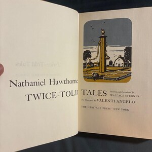 Contes deux fois racontés de Nathaniel Hawthorne, édition Heritage, couverture rigide en excellent état image 3