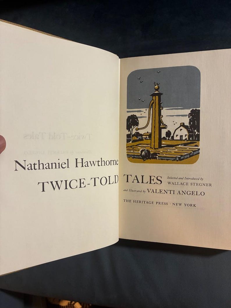 Contes deux fois racontés de Nathaniel Hawthorne, édition Heritage, couverture rigide en excellent état image 3