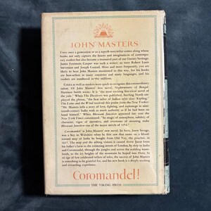 ¡Coromandel! de John Masters, 1955. Primera edición. Primera impresión. Muy buen estado/buen estado. imagen 5