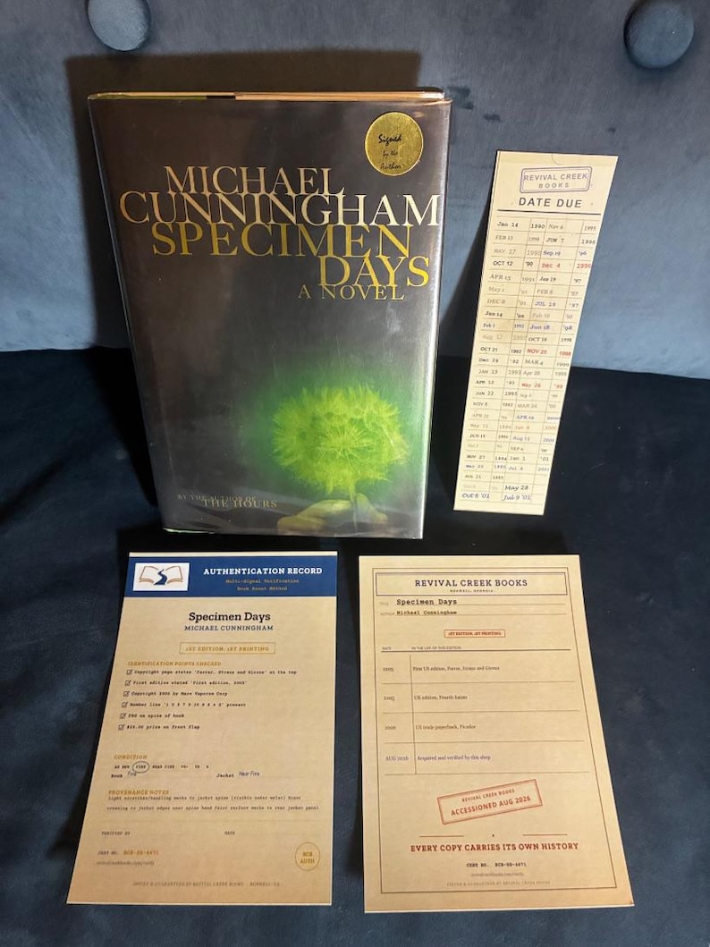 Signierte Erstausgabe (gebunden): Specimen Days von Michael Cunningham (Sehr gut/Nahezu neuwertig) Bild 1