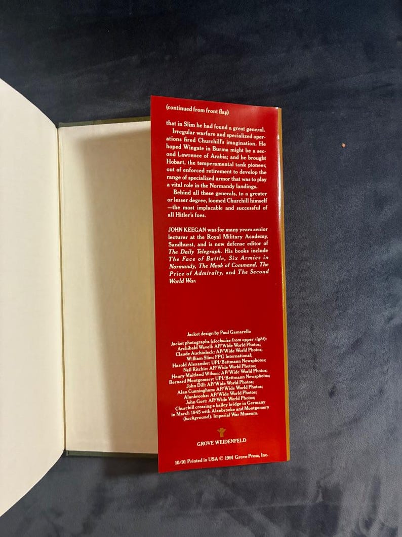 Churchill's Generals by John Keegan 1991 First Edition First Printing Fine/Near Fine Hardcover image 4