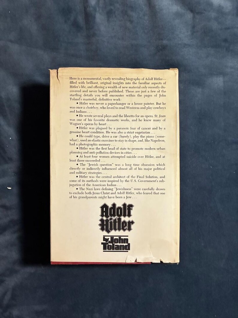Adolf Hitler av John Toland 1976 Första upplagan Senare tryckning Mycket bra/Bra bild 6