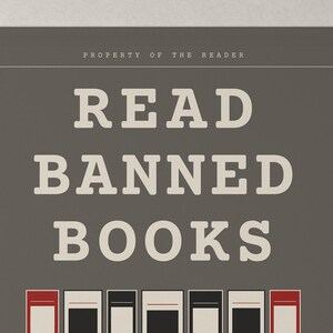 Read Banned Books Pennant, Library Wall Banner, Book Lover Decor, Polyester Twill (18" x 21") image 8