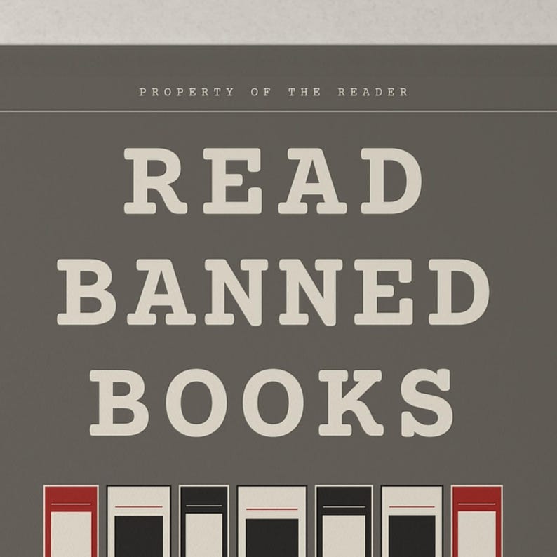 Read Banned Books Pennant, Library Wall Banner, Book Lover Decor, Polyester Twill (18" x 21") image 8