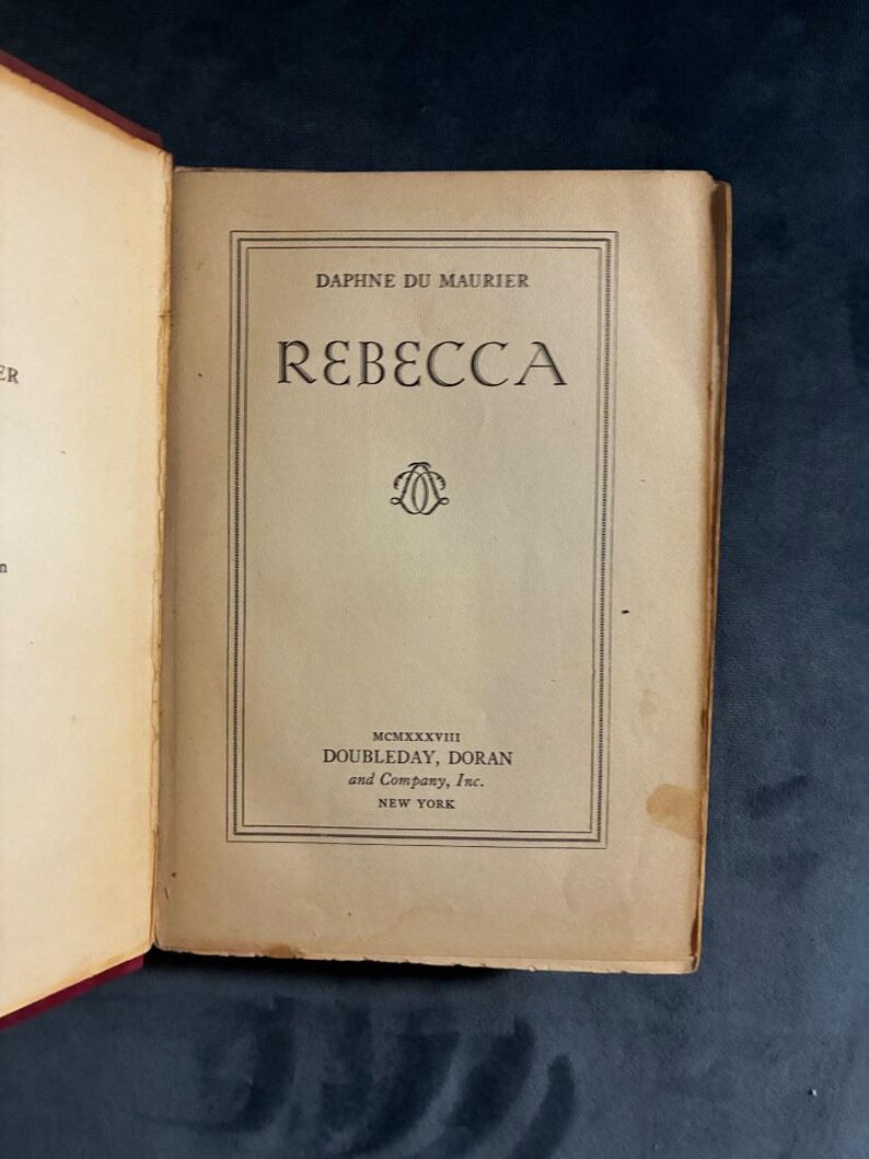 Rebecca by Daphne du Maurier Doubleday, Doran, 1938, Good Hardcover image 4