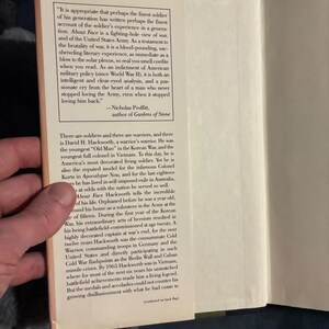 About Face: De odyssee van een Amerikaanse krijger door David Hackworth, eerste editie, eerste druk, 1989 afbeelding 2