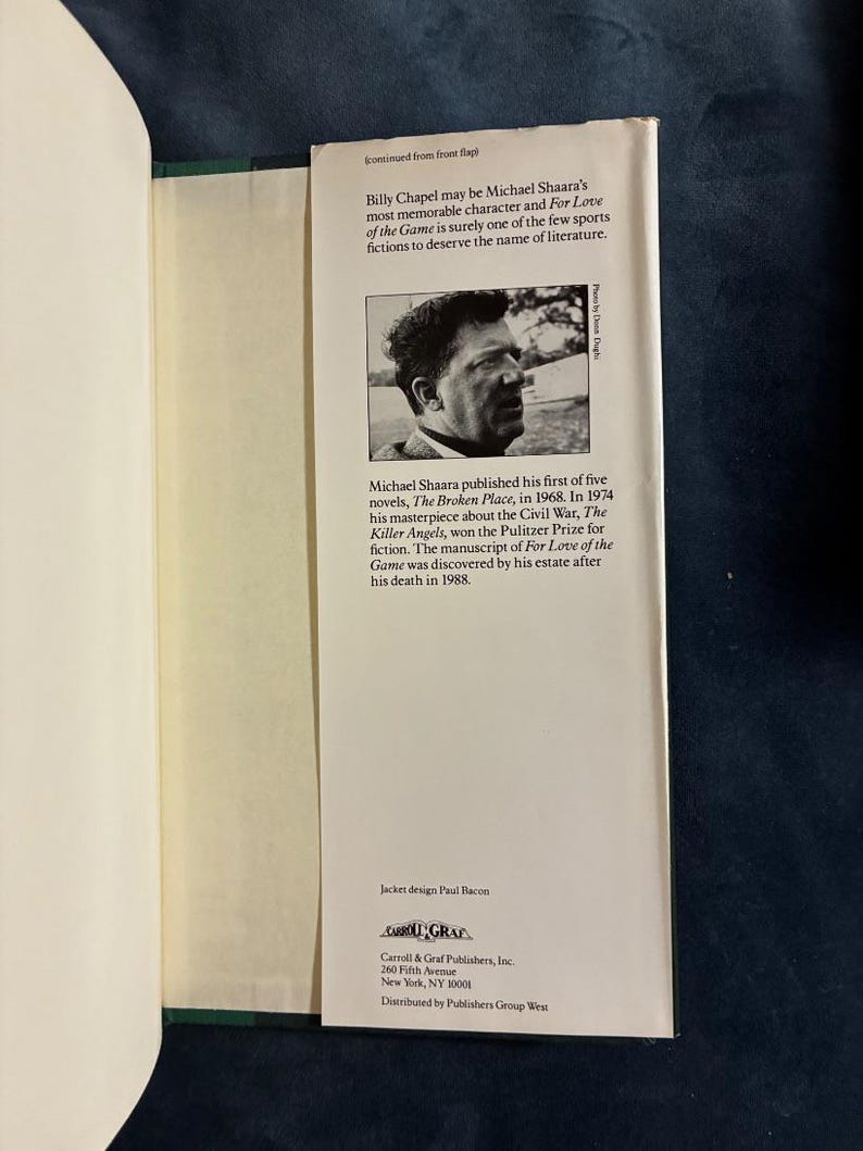 Por amor al juego, de Michael Shaara, 1991, primera edición, primera impresión, casi perfecto/muy bueno. imagen 4