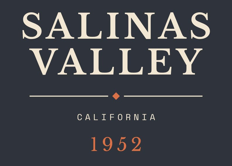 Salinas Valley Decorative Pennant Flag — Vintage California 1952 Wall Banner image 13