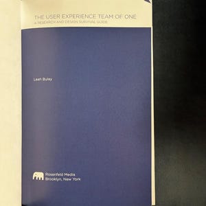 リア・ブーリー著『The User Experience Team of One』初版、ほぼ美品 画像 3