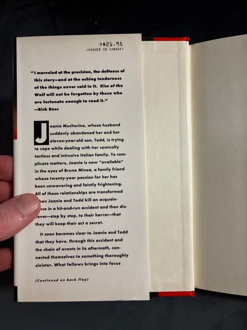 Kiss of the Wolf by Jim Shepard 1994 First Edition First Printing Fine/Near Fine image 2