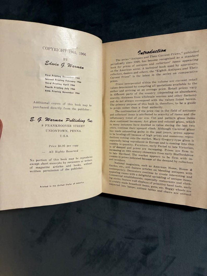 Warman's 8th Antiques & Current Prices, 1966 First Edition (Good Condition) image 4
