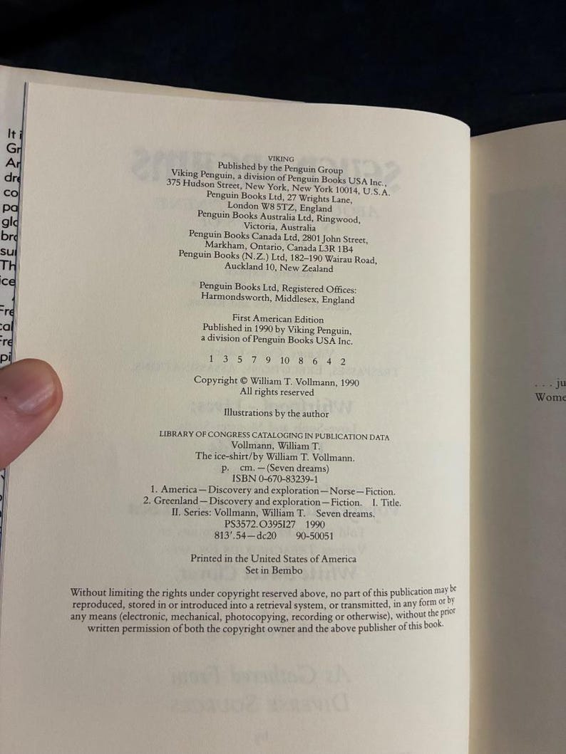 The Ice-Shirt by William T. Vollmann 1990 First Edition First Printing Fine/Near Fine image 3