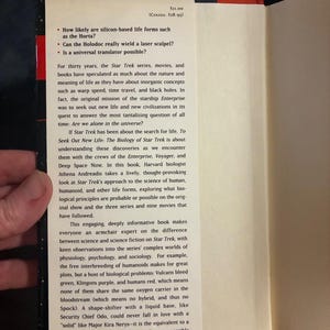 Op zoek naar nieuw leven: De biologie van Star Trek door Athena Andreadis, Ph.D. 1998 Eerste editie Eerste druk Bijna nieuwstaat/Zeer goed afbeelding 3