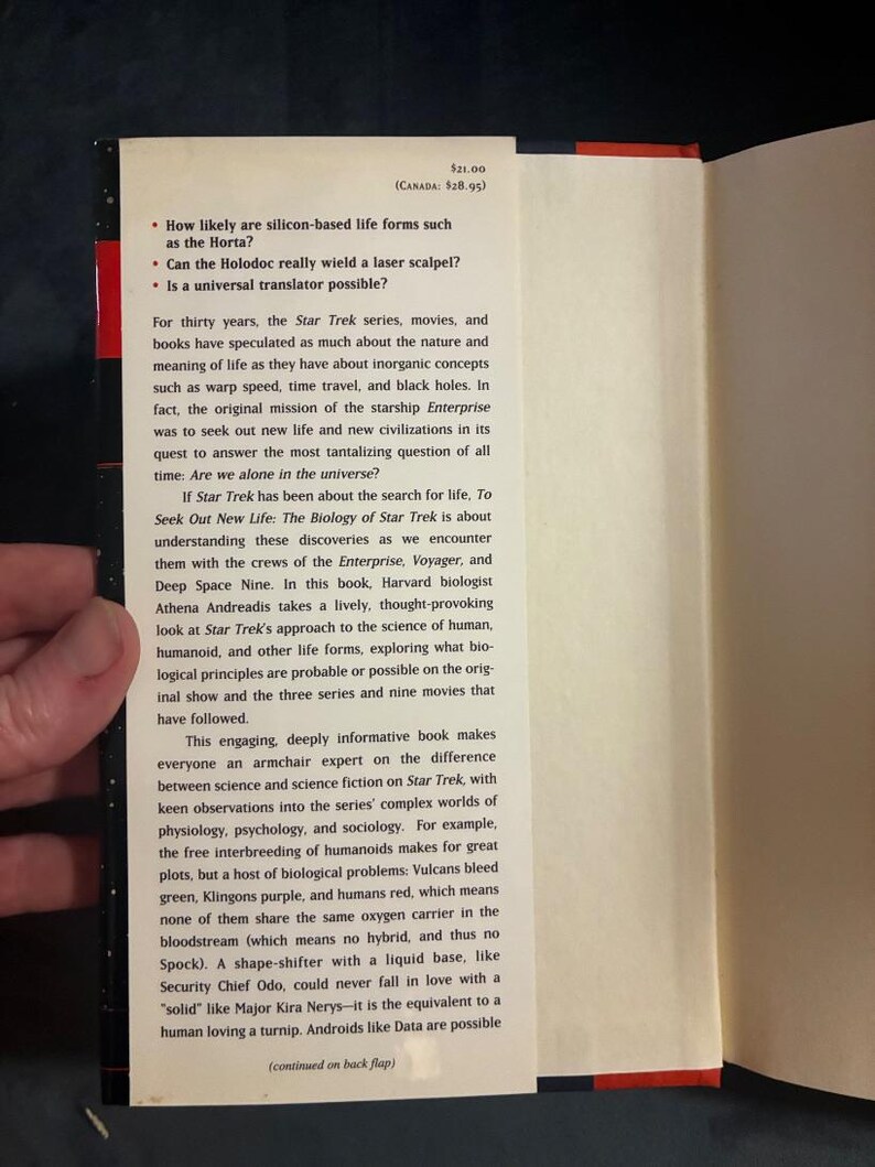 Op zoek naar nieuw leven: De biologie van Star Trek door Athena Andreadis, Ph.D. 1998 Eerste editie Eerste druk Bijna nieuwstaat/Zeer goed afbeelding 3