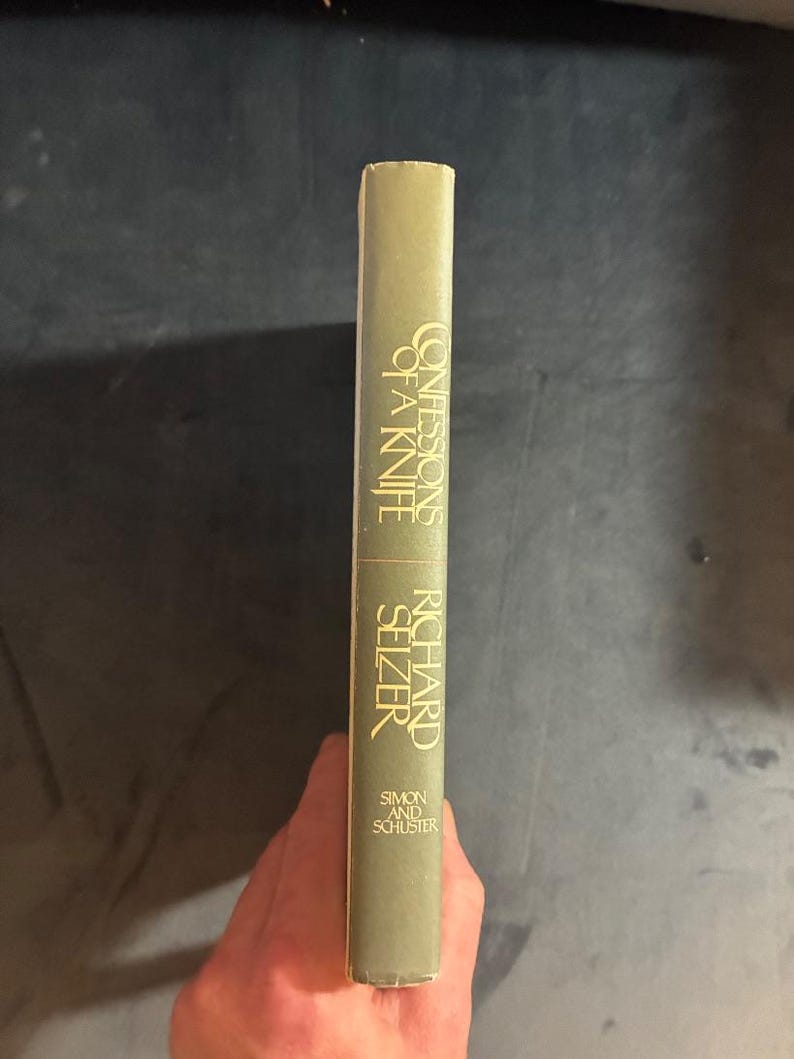 Confessions of a Knife by Richard Selzer 1979 First Edition First Printing Near Fine/Very Good image 7