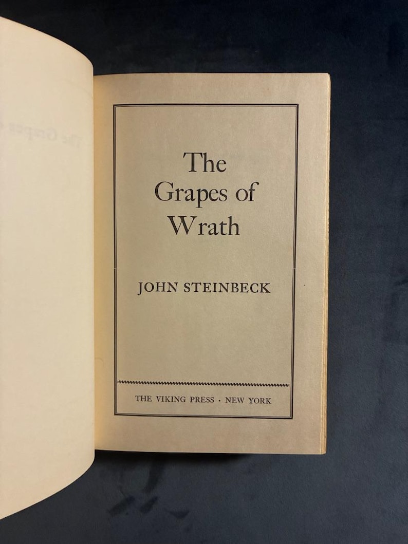 The Grapes of Wrath by John Steinbeck 1939 First Edition Very Good Hardcover image 7